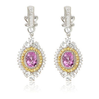 Pink Flouorite Silver Earrings (Dallas Prince Designs)