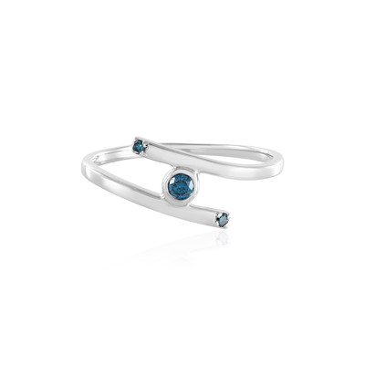 SI2 Blue Diamond Silver Ring