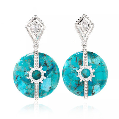 Turquoise Silver Earrings (Dallas Prince Designs)