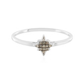 SI1 Champagne Diamond Silver Ring
