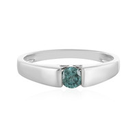 9K Sky blue I4 diamond Gold Ring