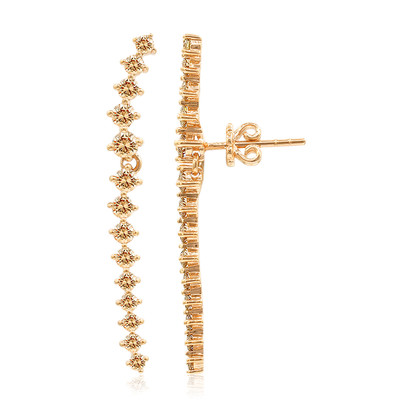 9K SI1 Argyle Rose De France Diamond Gold Earrings (Annette)
