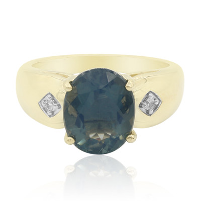 9K Blue Fire Opal Gold Ring