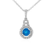 Neon Blue Apatite Silver Necklace