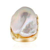 White Freshwater Pearl Silver Ring (TPC)