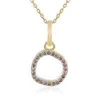 9K I4 Champagne Diamond Gold Necklace