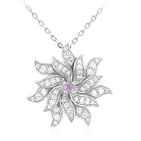 Unheated Ceylon Purple Sapphire Silver Necklace