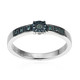 I3 Blue Diamond Silver Ring