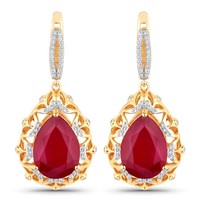 9K Madagascar Ruby Gold Earrings (SUHANA)
