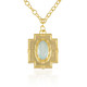 Aqua Chalcedony Brass Necklace (Juwelo Style)