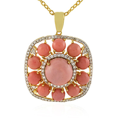 Australian Pink Opal Silver Necklace