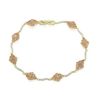 10K Unheated Padparadscha Sapphire Gold Bracelet