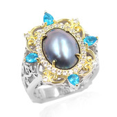Mabe Pearl Silver Ring (Dallas Prince Designs)