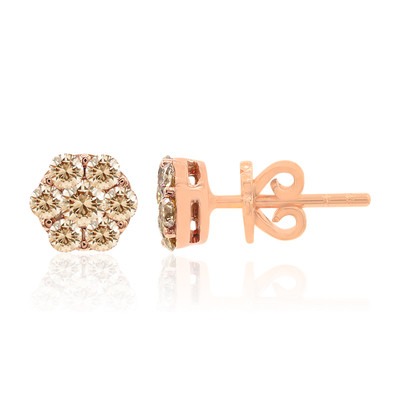 9K SI Rose de France Diamond Gold Earrings (Annette)