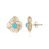 9K Sleeping Beauty Turquoise Gold Earrings (Ornaments by de Melo)