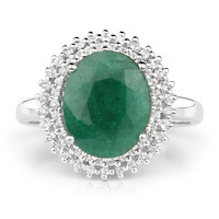 Emerald Colour Beryl Silver Ring
