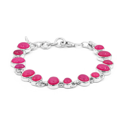 Raspberry Chalcedony Silver Bracelet