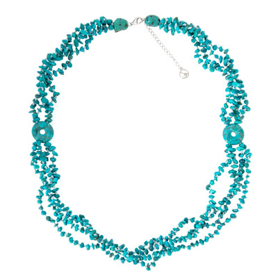 Sleeping Beauty Turquoise Silver Necklace (Anne Bever)