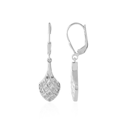 I4 (J) Diamond Silver Earrings