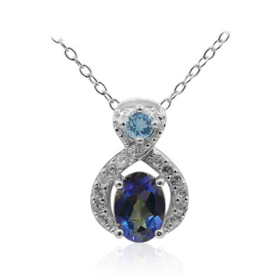 Mystic Blue Topaz Silver Necklace