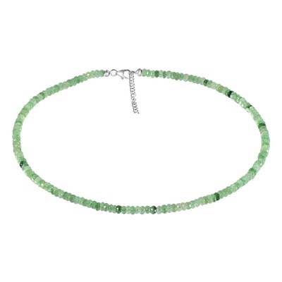 Green Strawberry Quartz Silver Necklace