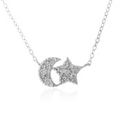 Salt and Pepper Diamond Silver Necklace