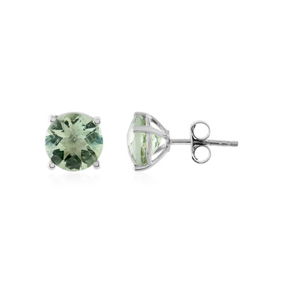 Green Amethyst Silver Earrings