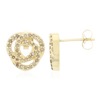 9K Champagne Diamond Gold Earrings