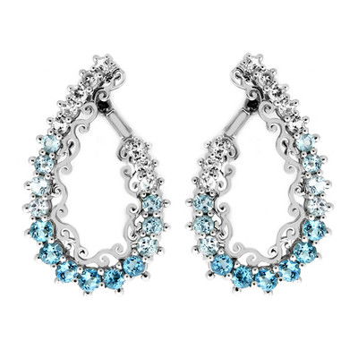Swiss Blue Topaz Silver Earrings (Dallas Prince Designs)