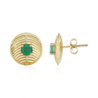 9K Zambian Emerald Gold Earrings (Ornaments by de Melo)