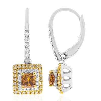 18K SI Orange Diamond Gold Earrings (CIRARI)