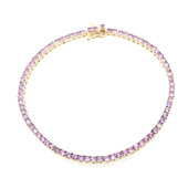 9K Unheated Ceylon Purple Sapphire Gold Bracelet