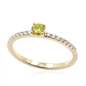 9K SI2 Yellow Diamond Gold Ring