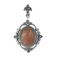 Peach Moonstone Silver Pendant (Annette classic)