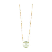 9K Green Amethyst Gold Necklace