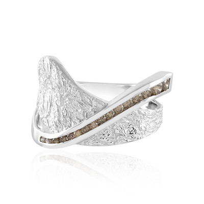 I2 Champagne Diamond Silver Ring (de Melo)