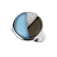 Blue Agate Silver Ring