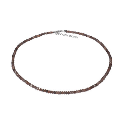 Chocolate Moonstone Silver Necklace