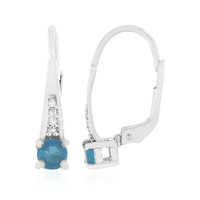 Neon Blue Apatite Silver Earrings