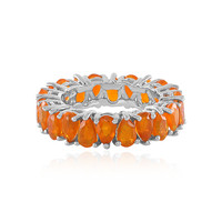 Orange Ethiopian Opal Silver Ring
