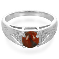 Red Jasper Silver Ring