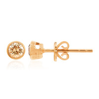 14K SI1 Argyle Rose De France Diamond Gold Earrings