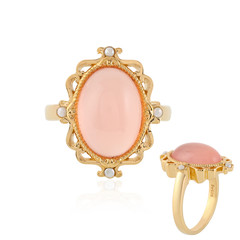 Pink Chalcedony Silver Ring
