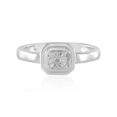 I2 (J) Diamond Silver Ring