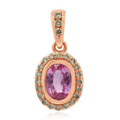9K Pink Sapphire Gold Pendant (Annette)