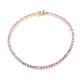 9K Unheated Ceylon Purple Sapphire Gold Bracelet