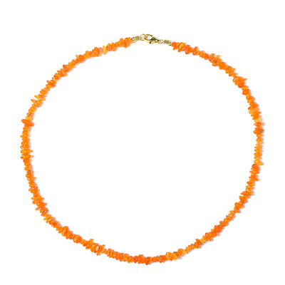 Orange Ethiopian Opal Silver Necklace