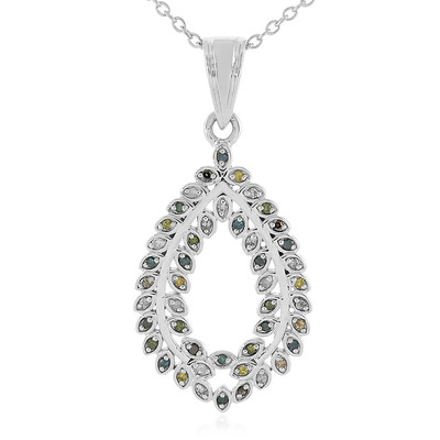 I3 Blue Diamond Silver Necklace