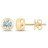 14K Aquamarine Gold Earrings