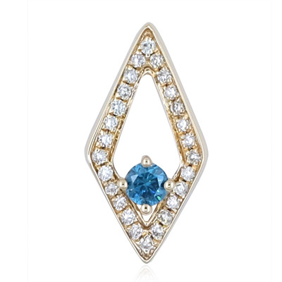 9K SI2 Blue Diamond Gold Pendant